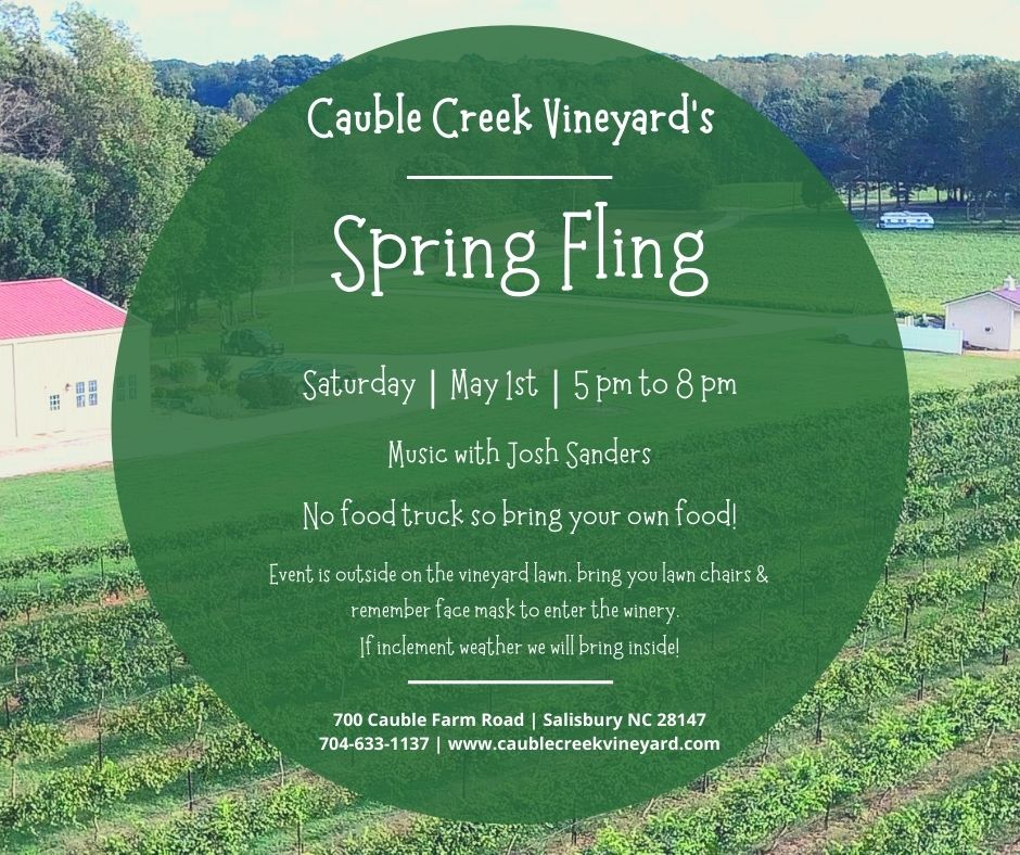 May 1 CCV Spring Fling JPG Social Media Ad Cauble Creek Vineyard